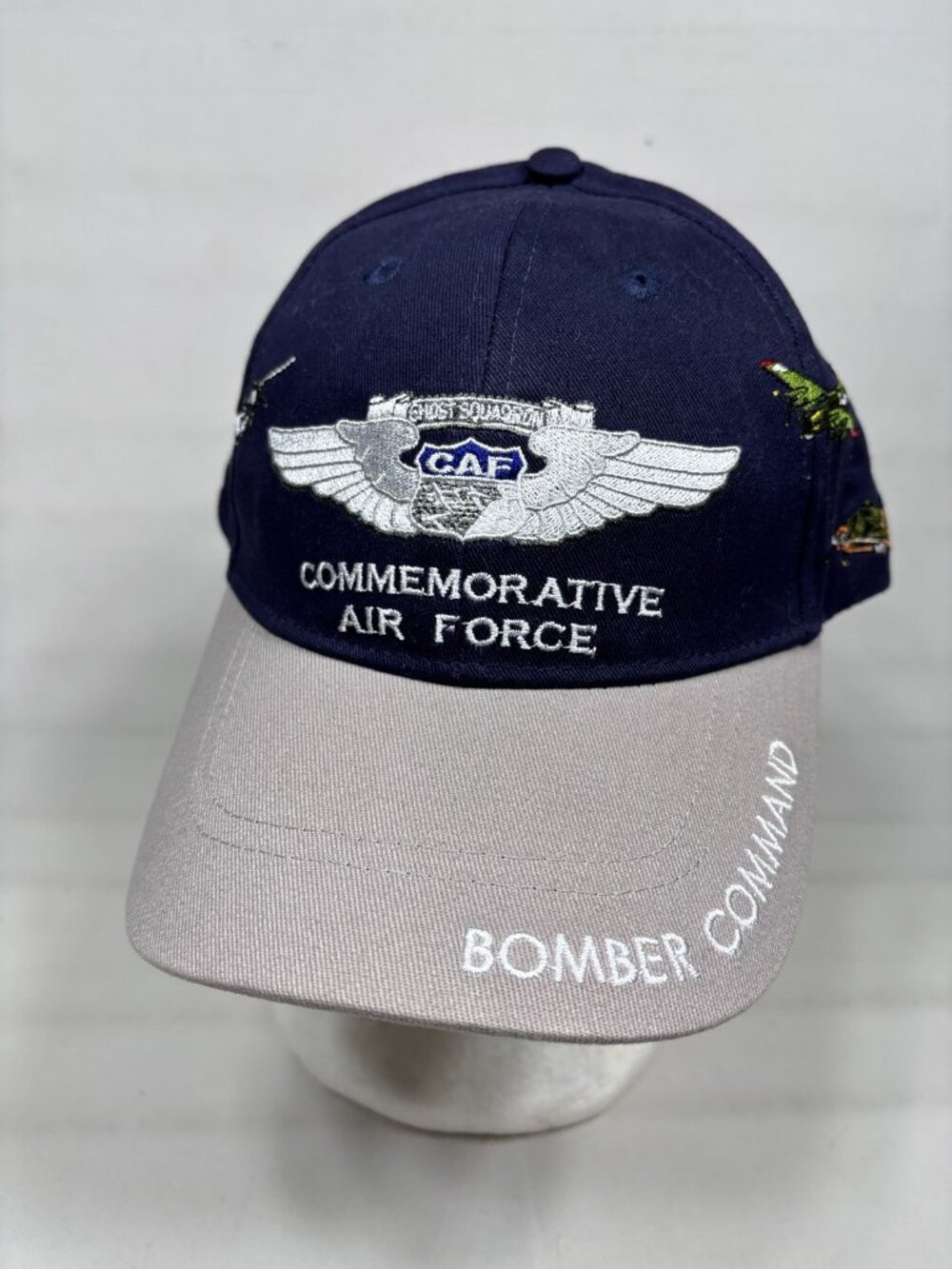 Commemorative Air Force Bomber Command Navy Hat Detailed Military Planes Cap